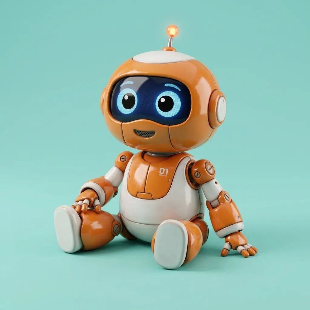 Original toy robot image used to create a coloring page outline