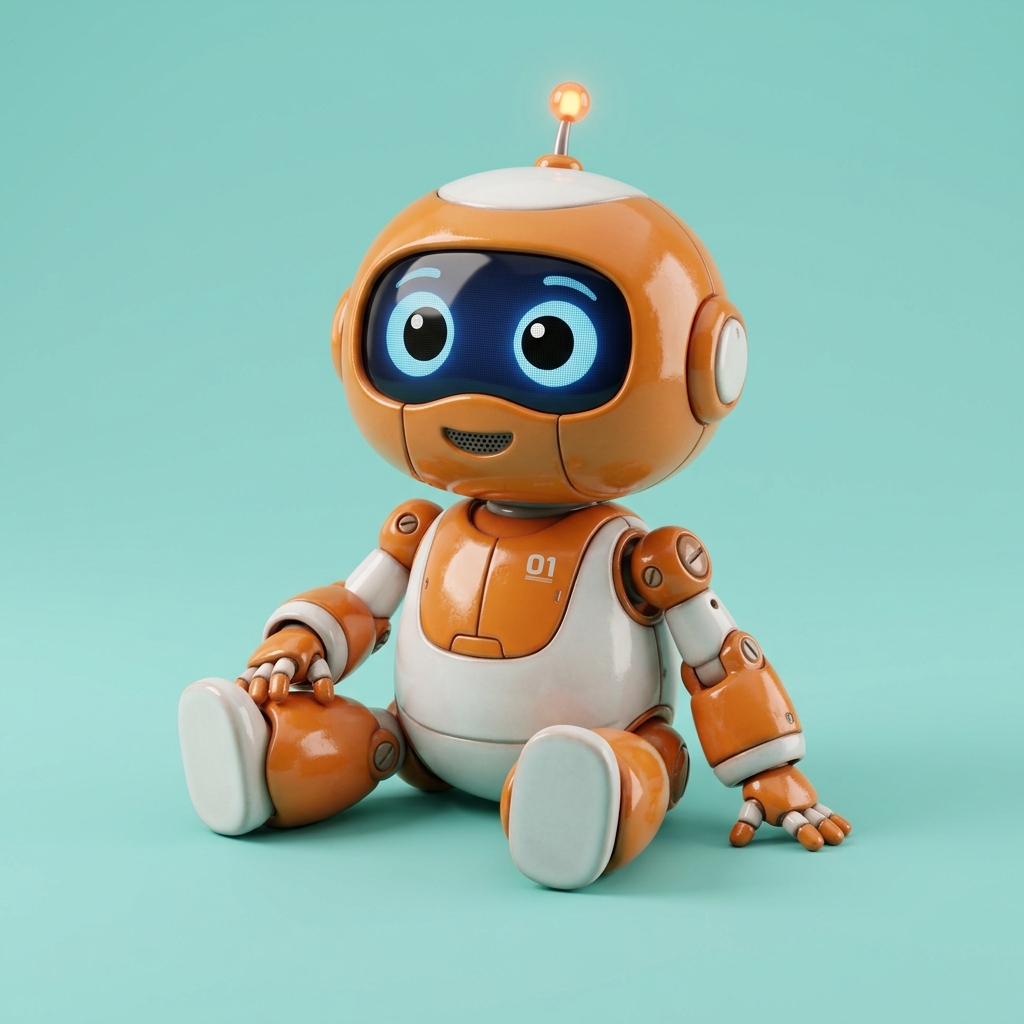 Original toy robot image used to create a coloring page outline